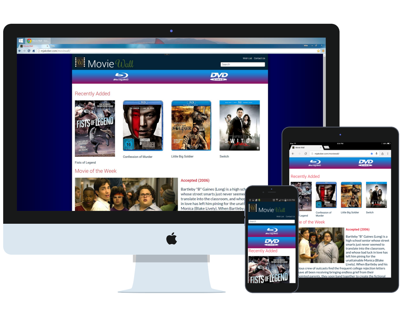 Movie Wall Website Mockup